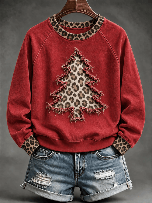 Women's Christmas Comfortable Raglan Sleeve Crew Neck Sweatshirt