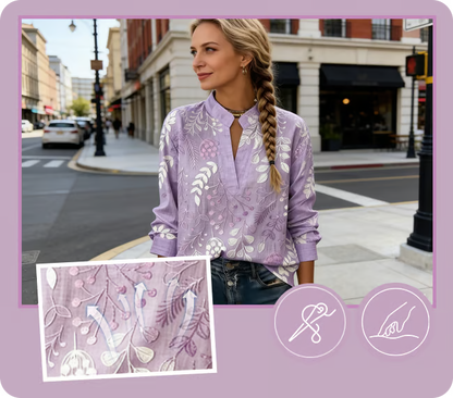 Artisanal Style: The Stand Collar Floral Blouse ?