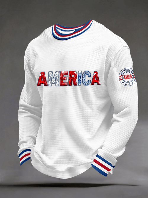 Men's 250th Anniversary USA Printed Casual Sweatshirt