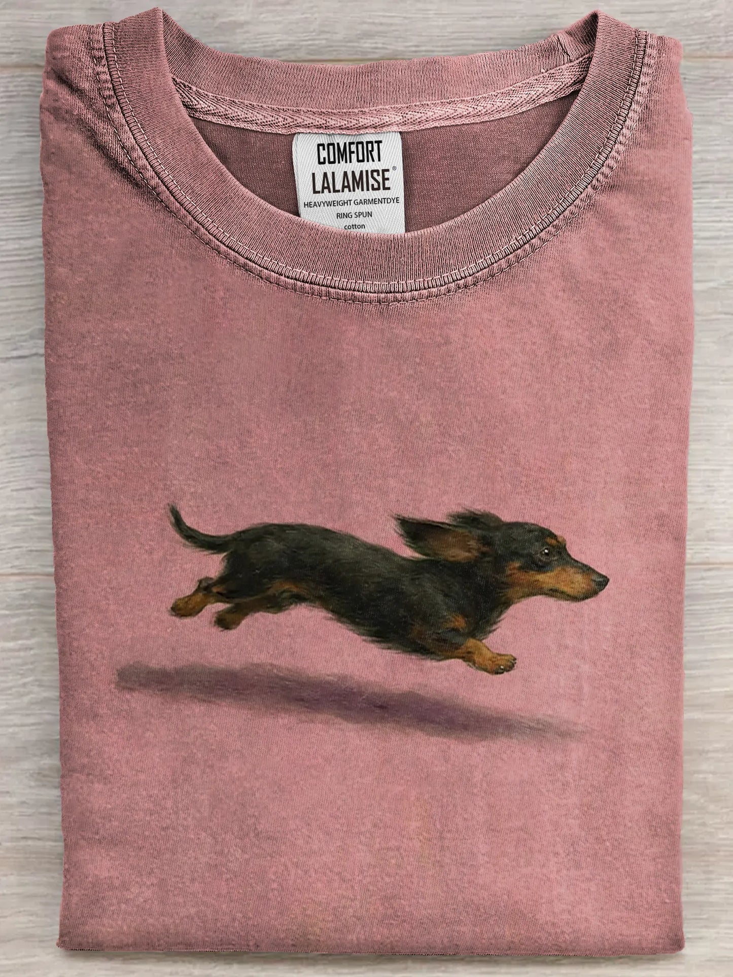 Funny Retro Cute Running Dog Art Print Casual Cotton Short Sleeve T-shirt