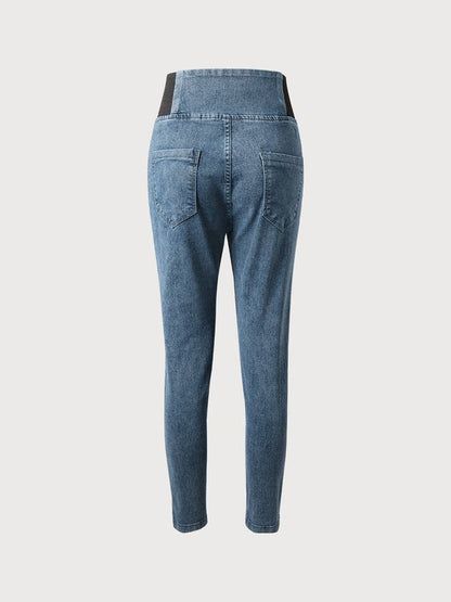 Weit Unifarben Denim Jeans