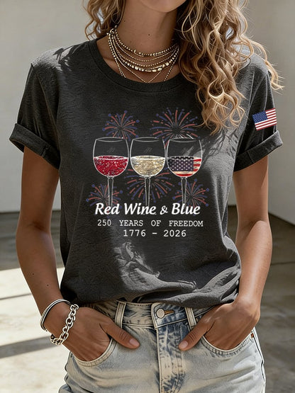 Women's Casual USA 250th Anniversary Print Short-Sleeve T-Shirt