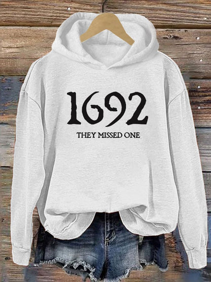Women's 1692 They Missed One Salem Witch Printed Hoodie