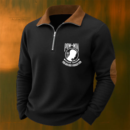 Memorial to American Prisoners of War and Missing Soldiers Casual Zipper Sweatshirt