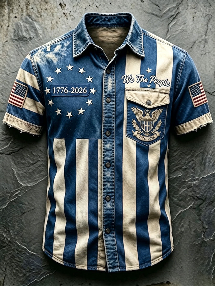🔥Buy 3 Get 10% Off🔥Men'S 250Th Anniversary National Print  Shirt