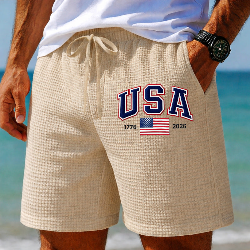 Men's 250th Anniversary  Printed Waffle Shorts