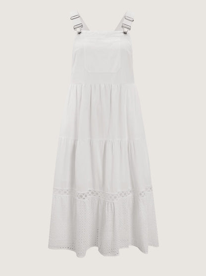 Pure Cotton Embroidered Overall Maxi Dress