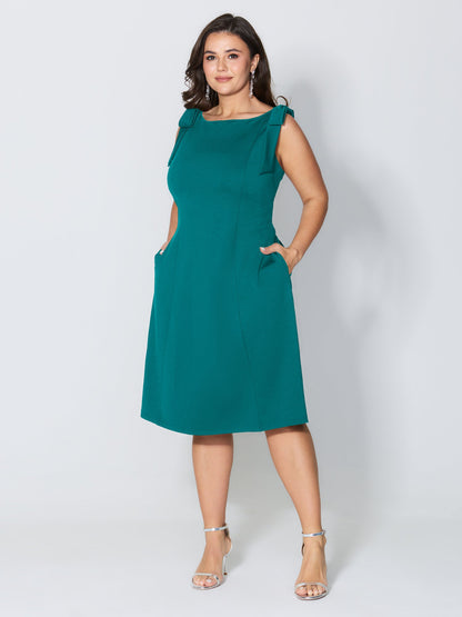 Shoulder Tie Sculpting Bodice Mini Dress