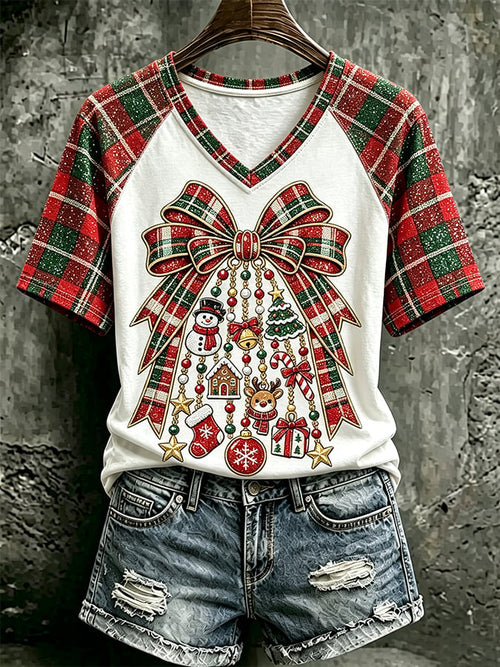 Women's Retro Christmas Print Top
