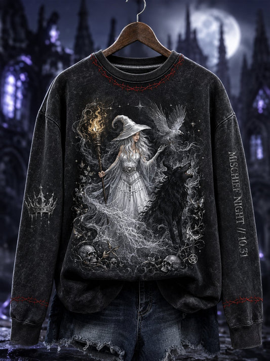 Women'S She Has The Soul Of A Gypsy, The Heart Of A Hippie, And The Spirit Of A Witch Print Sweatshirt