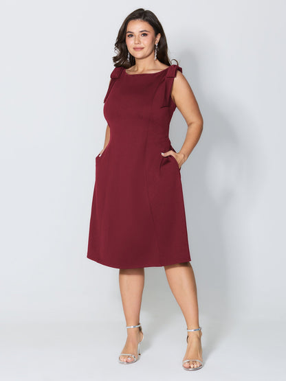 Shoulder Tie Sculpting Bodice Mini Dress