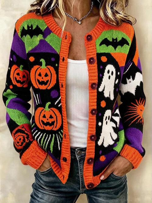 Women'S Casual Maple Leaf Knit Cardigan