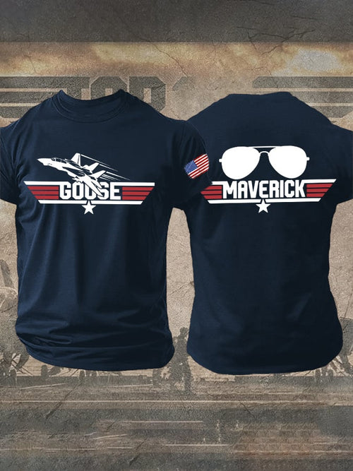 Men's Retro Goose And Maverick Print T-Shirt