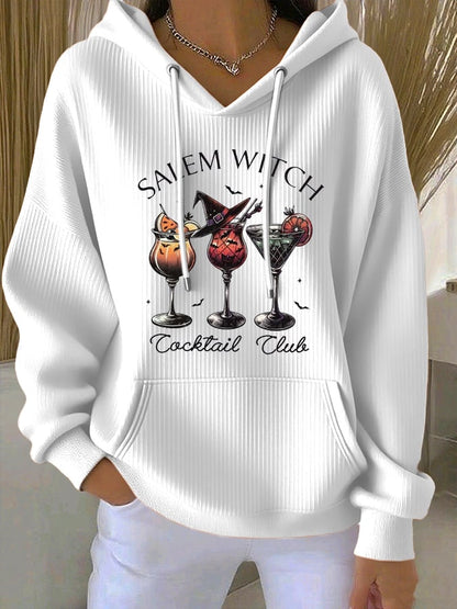 🔥HOT SALE🔥Women's Salem Witch Cocktail Club Print Casual Hoodie