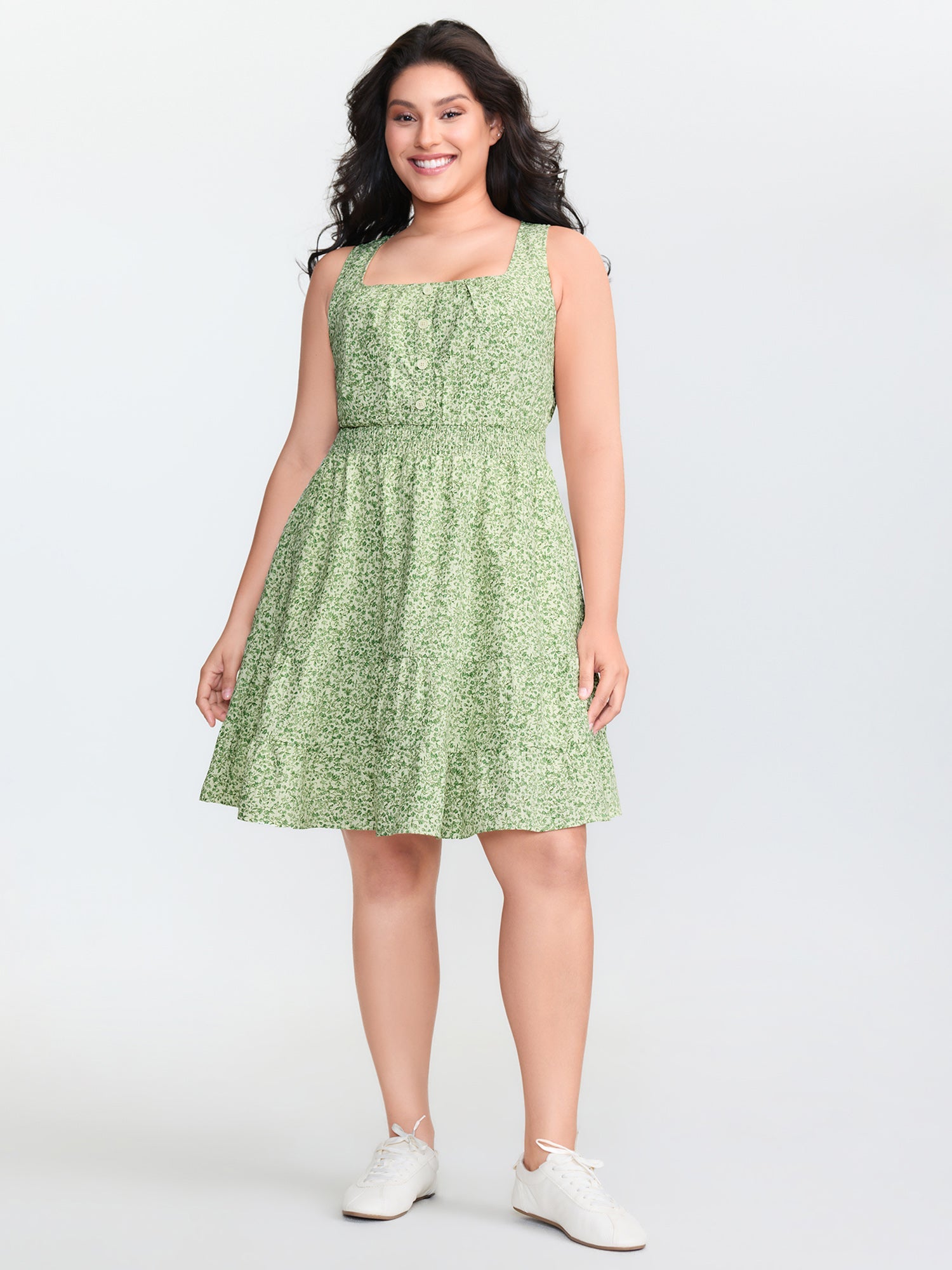 Breezy Floral Print Ruffled Hem Mini Dress