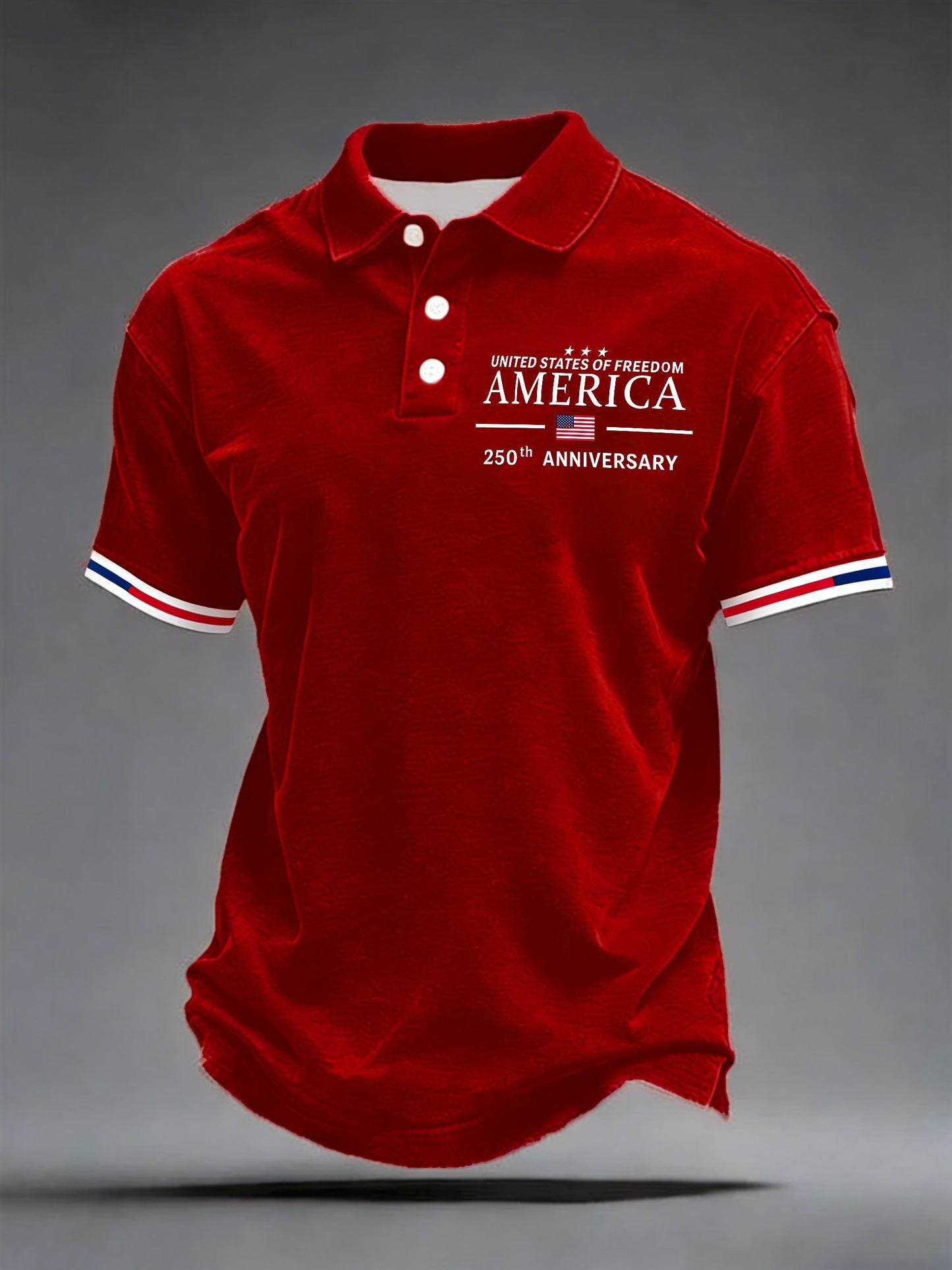Men's 250th Anniversary Printed Casual Polo Shirt