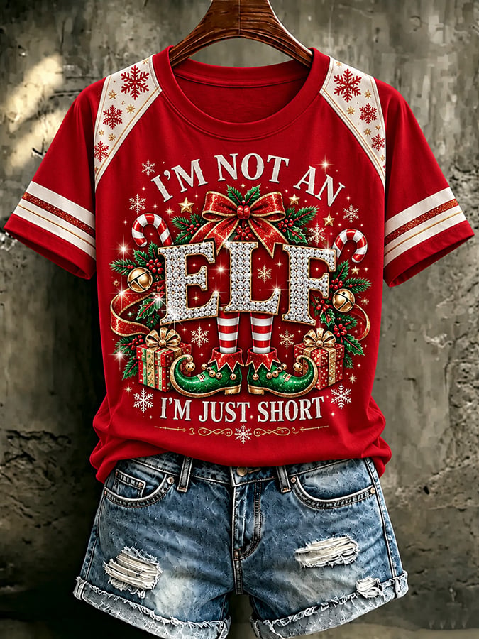 Women'S Casual Christmas Print Short-Sleeve Top