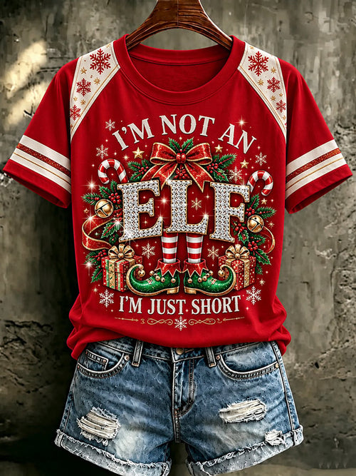 Women'S Casual Christmas Print Short-Sleeve Top