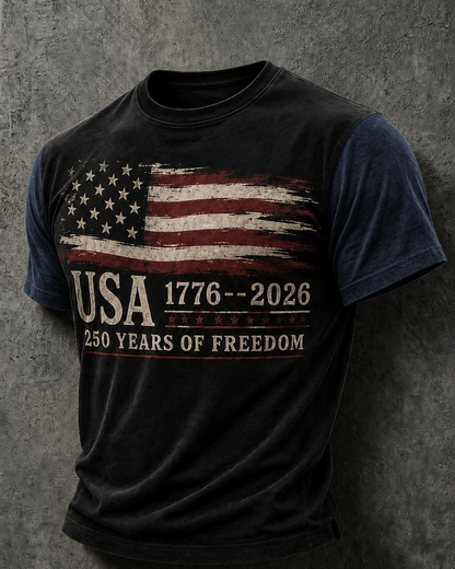 🔥Buy 3 Get 10% Off🔥Men'S Casual American 250Th Anniversary Printed Round Neck Short Sleeved T-Shirt
