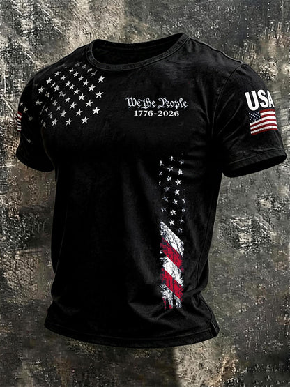 🔥Buy 3 Get 10% Off🔥Men's American Flag Printed Casual T-shirt
