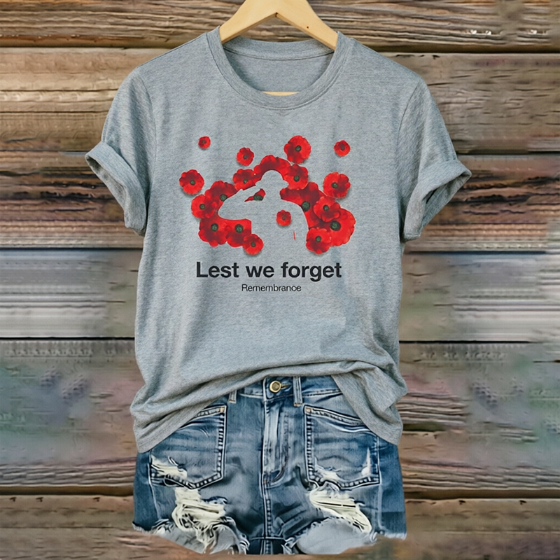 Women's "Red Friday" Poppy Commemorative Crew-Neck T-Shirt