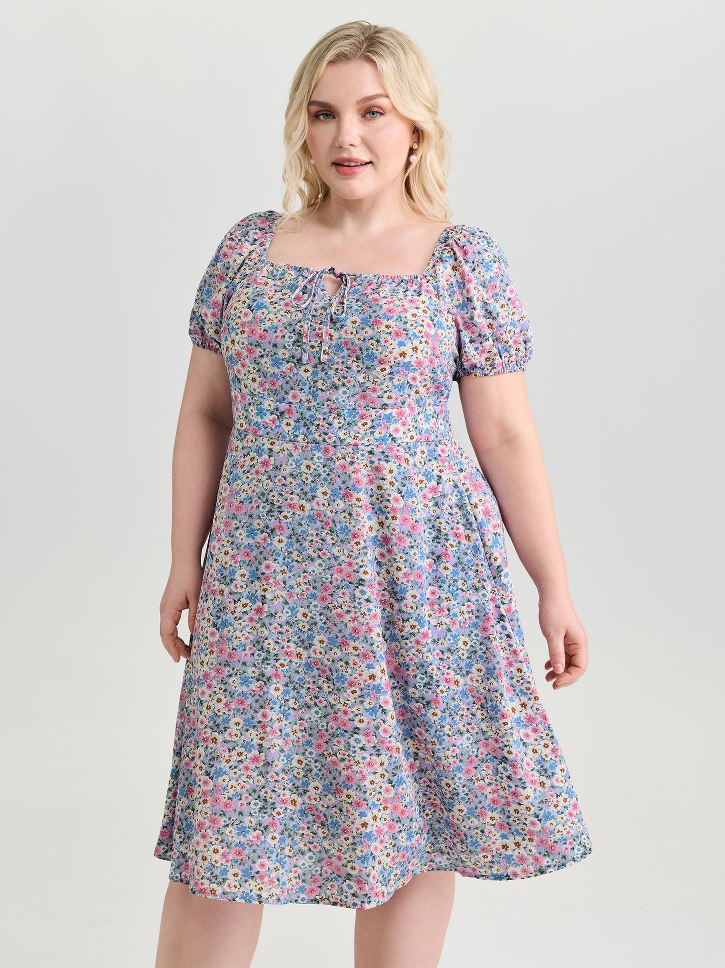 In Bloom Cinched-Waist Midi Dress