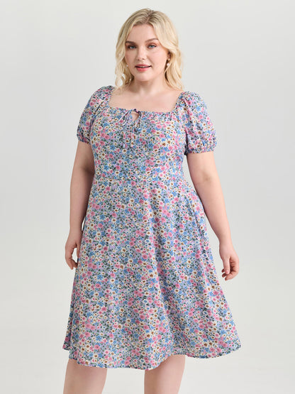 In Bloom Cinched-Waist Midi Dress
