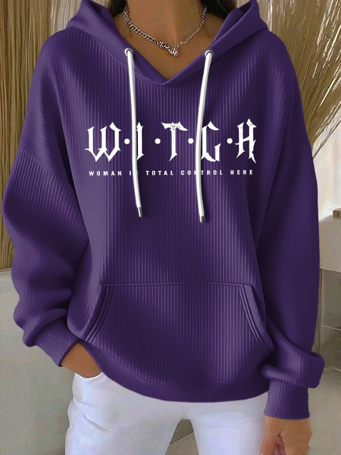 🔥HOT SALE🔥Woman In Total Control Here Print Casual Hoodie