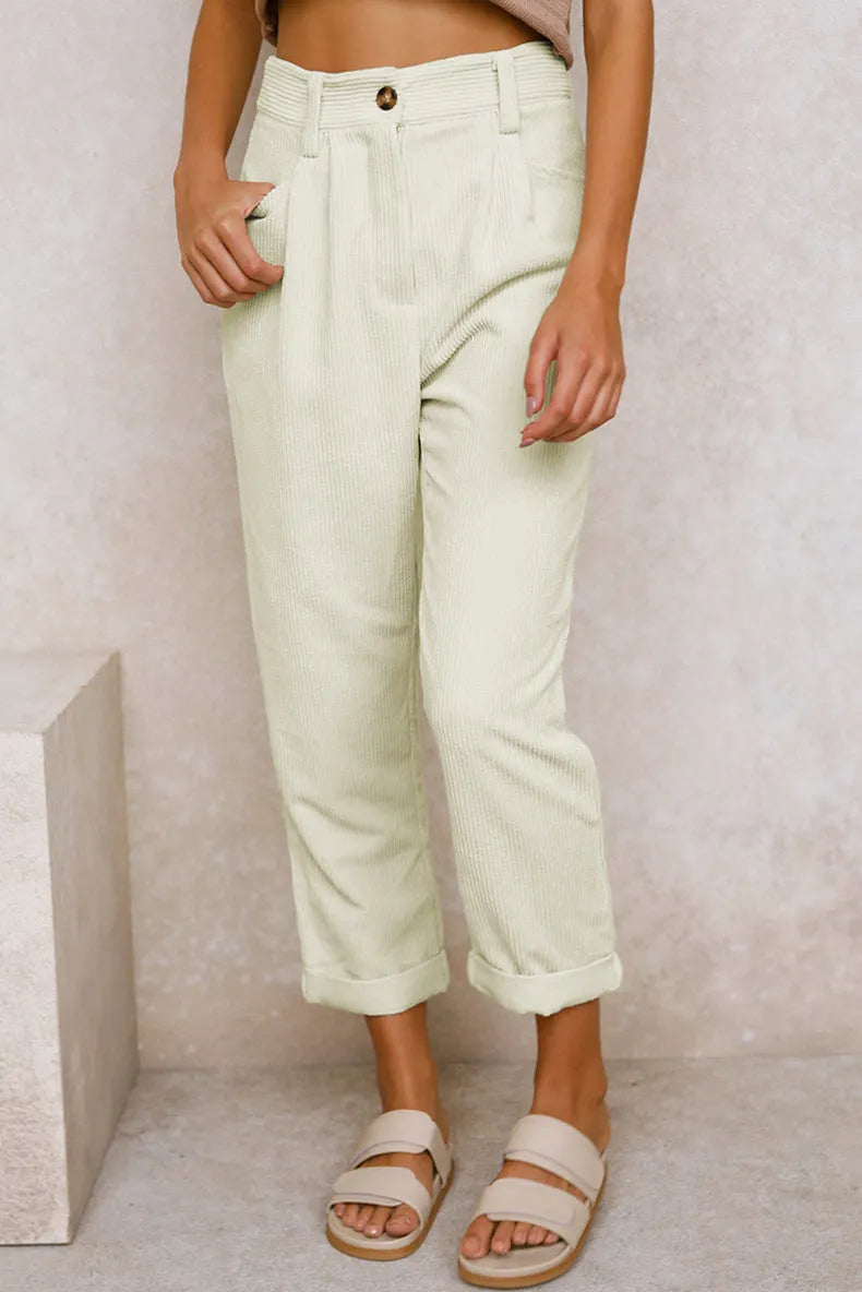 Women'S Corduroy Loose Straight Trousers