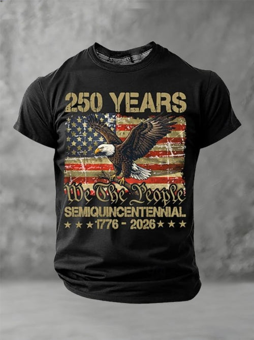 Men's American 250th Anniversary Printed Casual T-Shirt