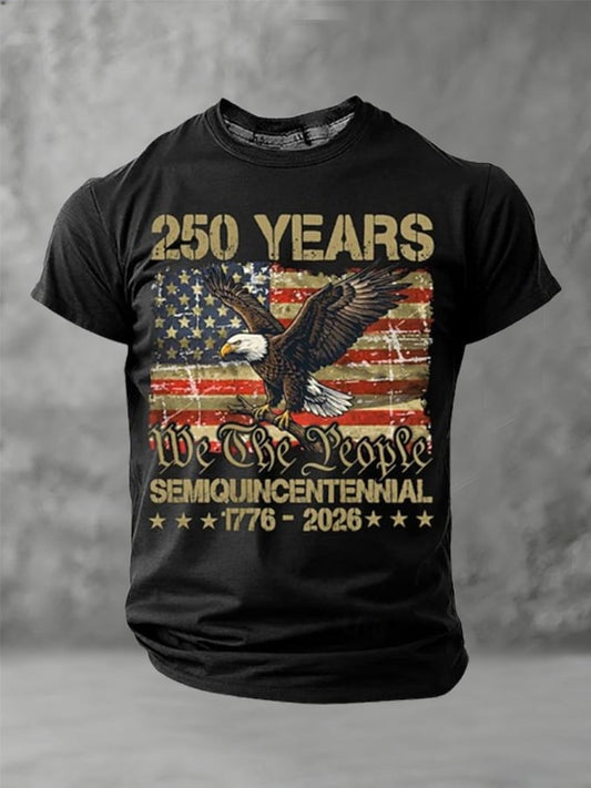 Men's American 250th Anniversary Printed Casual T-Shirt