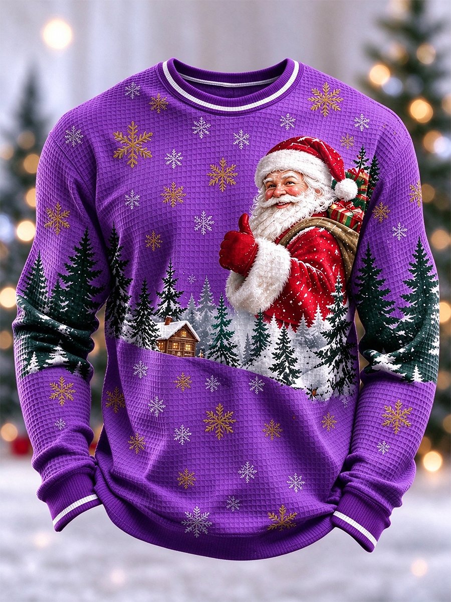 Men's Christmas Waffle Long Sleeve T-Shirt