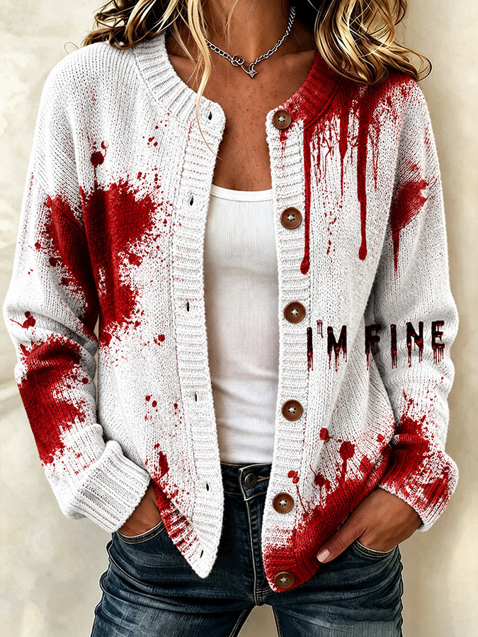 Ladies' Halloween Sweater Cardigan