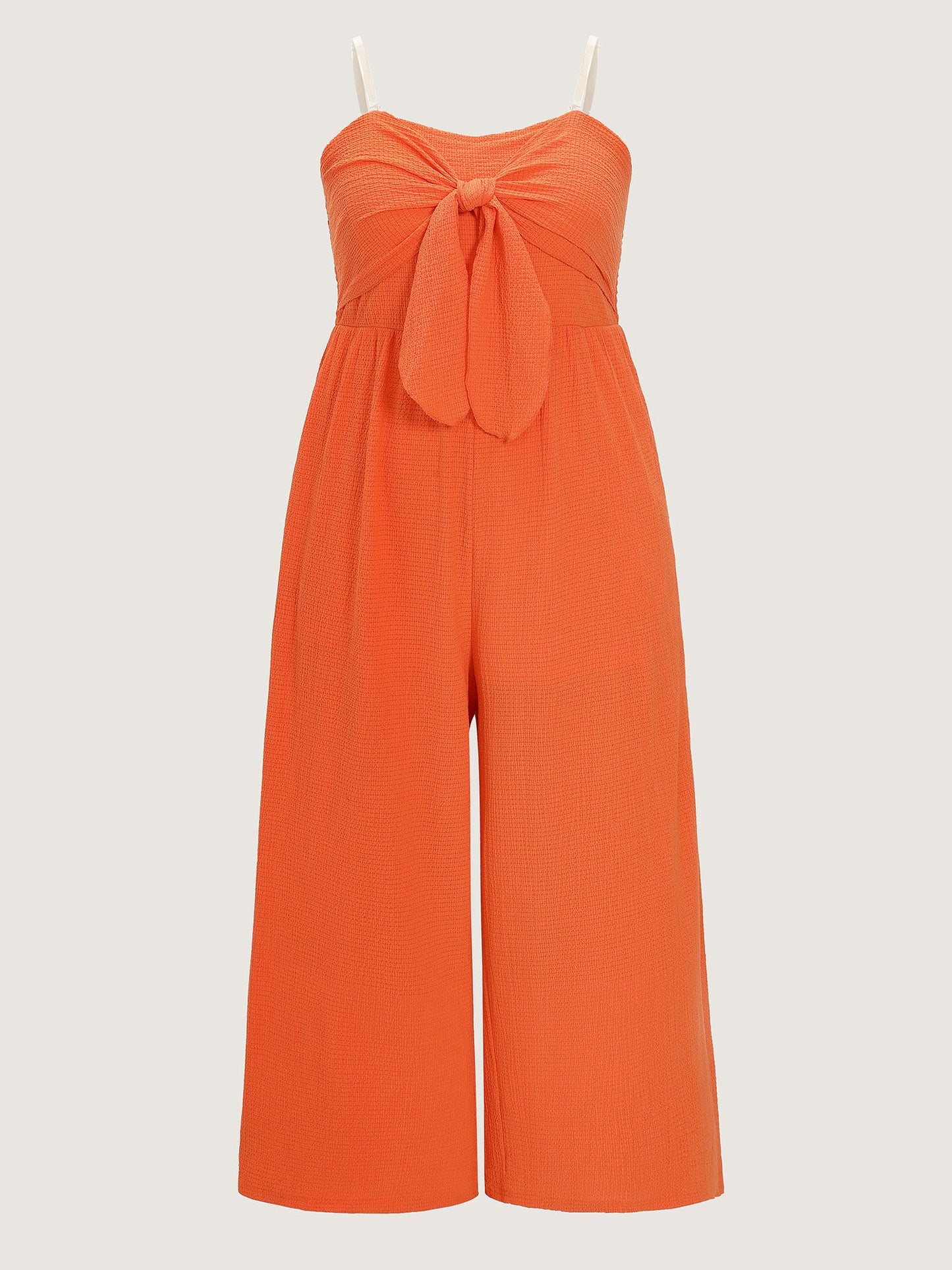 Bowknot Front Color Contrast Jumpsuit