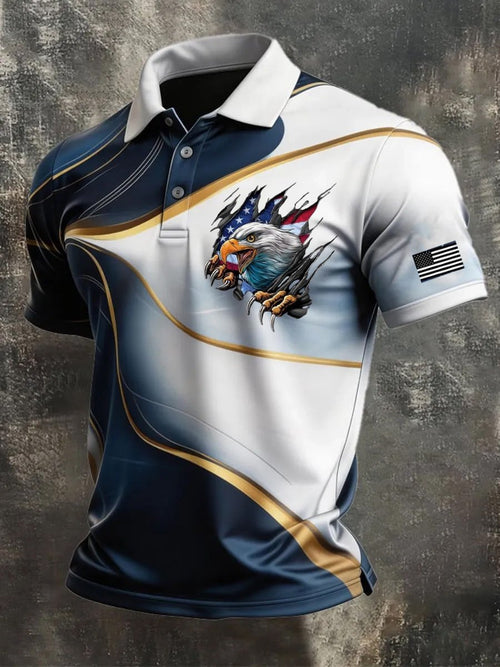 Men's America 250th Anniversary Print Casual Polo Shirt
