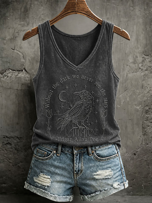 Women's 'Without The Dark We Would Never See The Stars' Printed Casual Vest