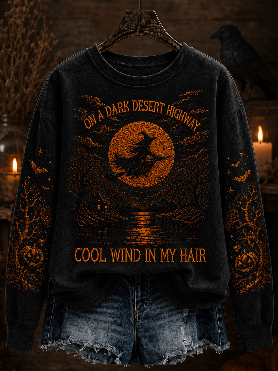 Women's Vintage Halloween Regular Sweatshirt