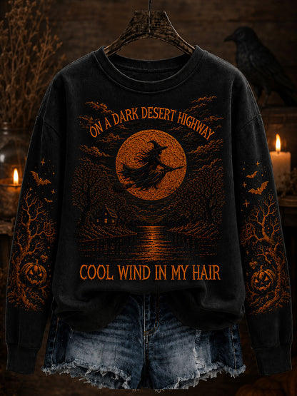 Women's Vintage Halloween Regular Sweatshirt