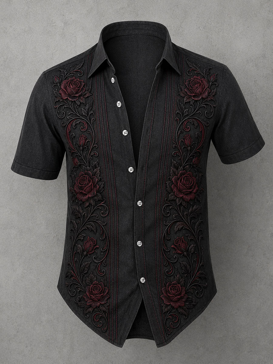 Men's Gothic Rose Shirt