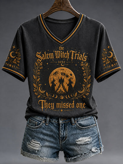 Women's Halloween Salem Witch Trials Short Sleeve T-shirt