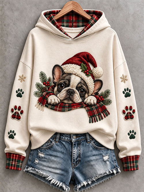 Women's Cute French Bulldog Christmas Hoodie