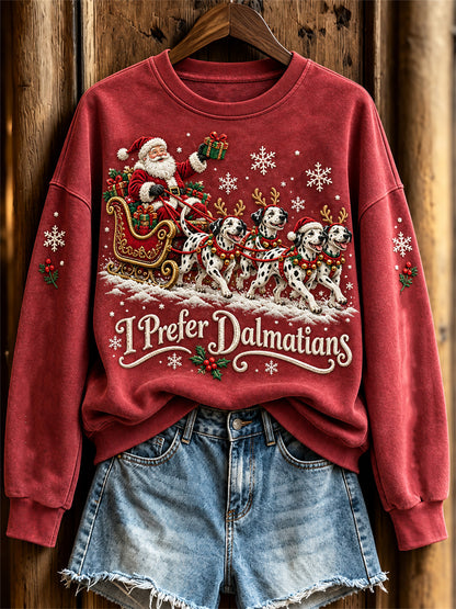 Women's I Prefer Dalmatians Pattern Causal Regular Sweatshirt