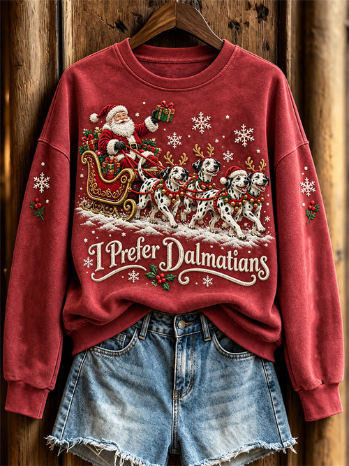 Women's I Prefer Dalmatians Pattern Causal Regular Sweatshirt