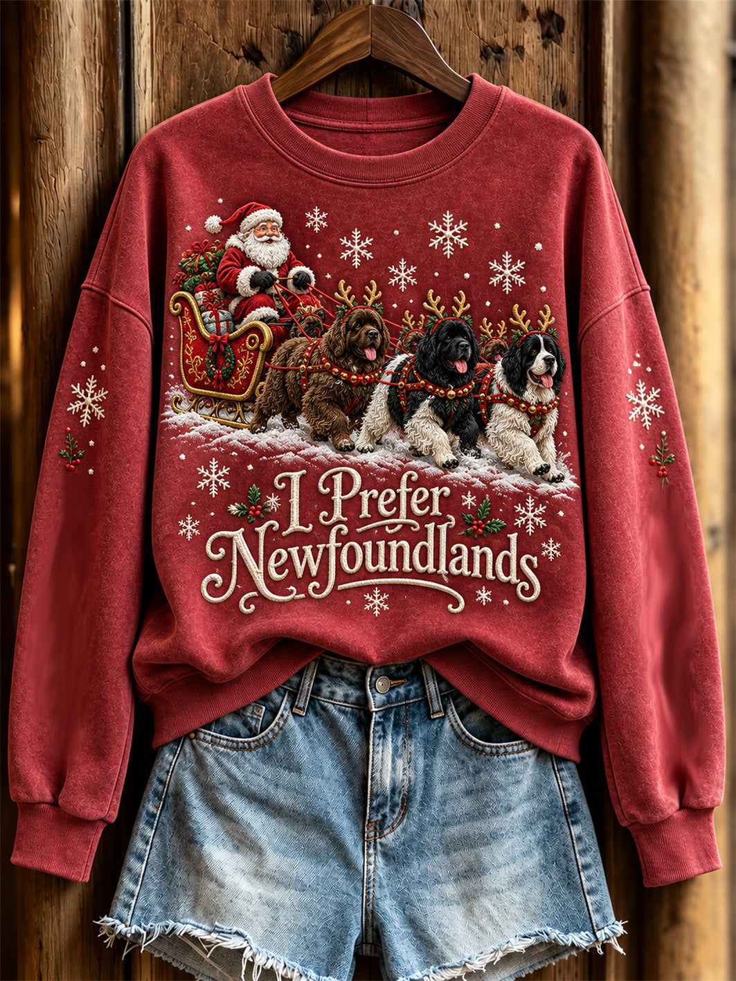 Women's I Prefer Newfoundlands Pattern Causal Regular Sweatshirt