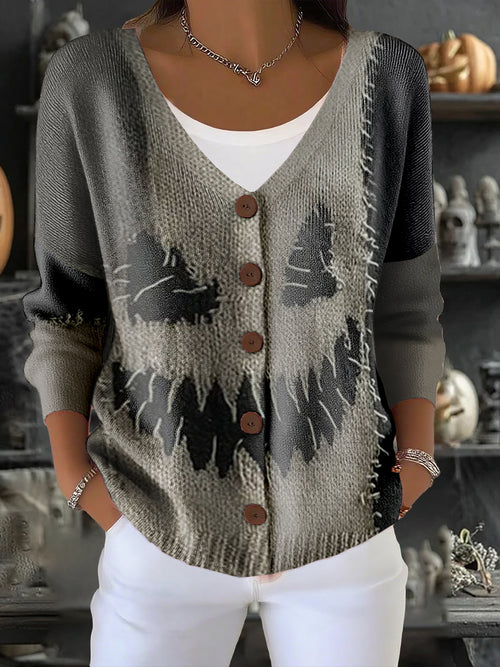 Women's Halloween Ghost Face Cardigan
