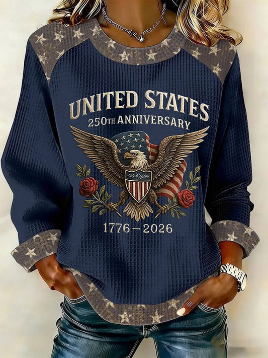 Women's Vintage America 250th Anniversary Print Casual Sweatshirt