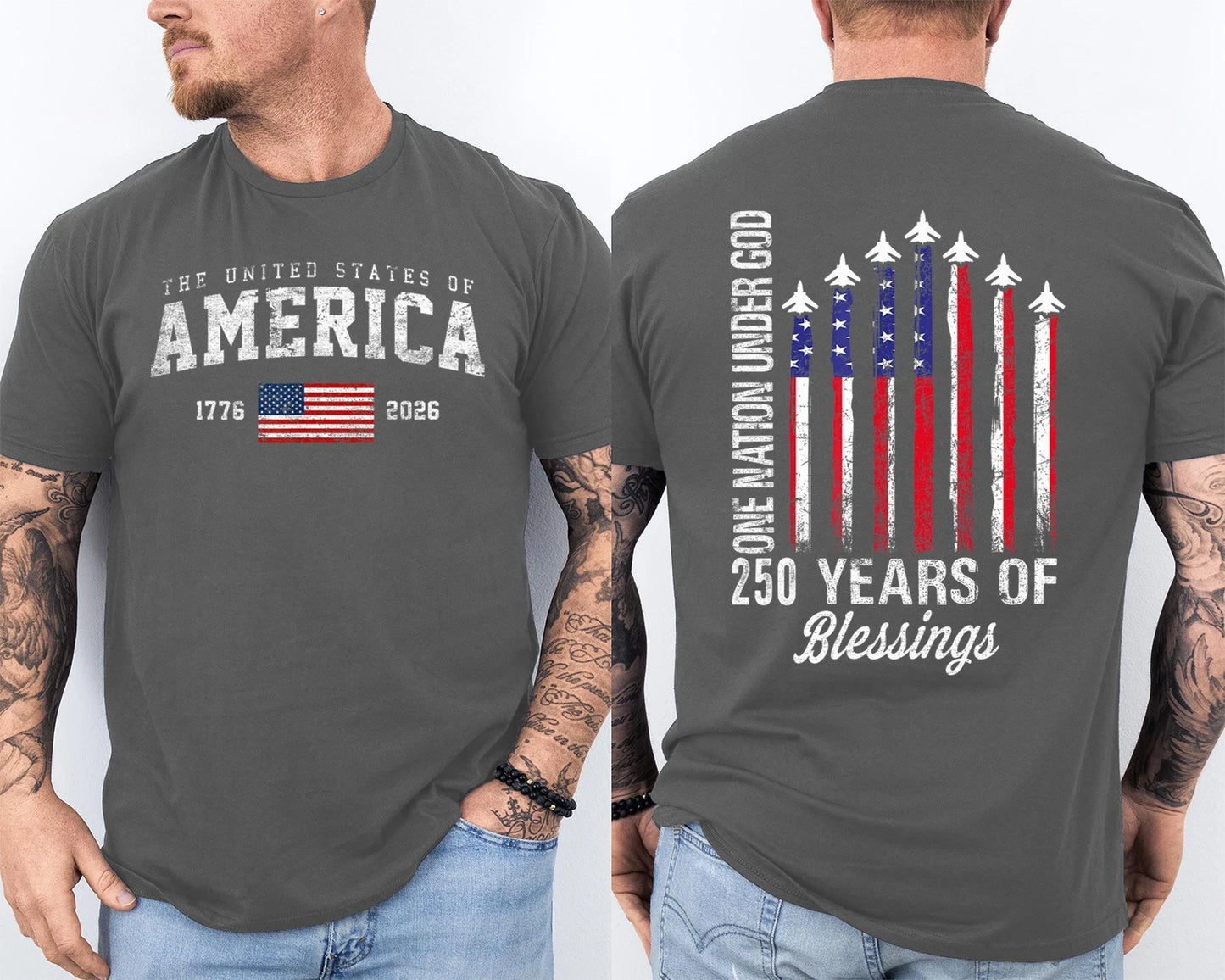 🔥Buy 3 Get 10% Off🔥Men'S Casual American 1776-2026 Anniversary Printed Short Sleeved T-Shirt