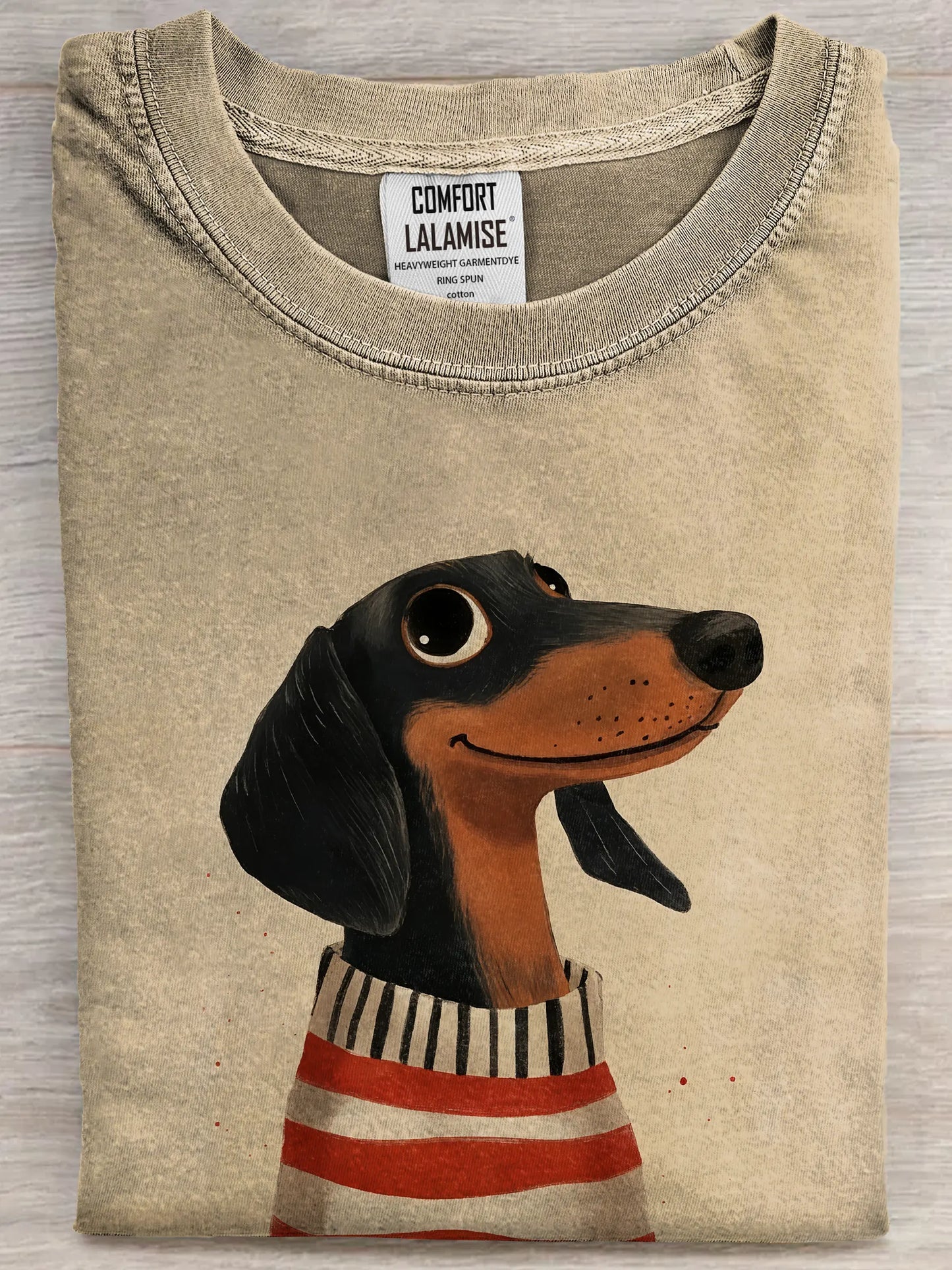 Funny Cute Dachshund Art Print Casual Cotton Short Sleeve T-shirt