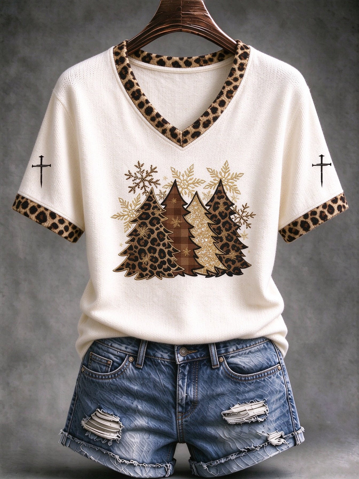 Women's Christmas Print Cozy T-shirt