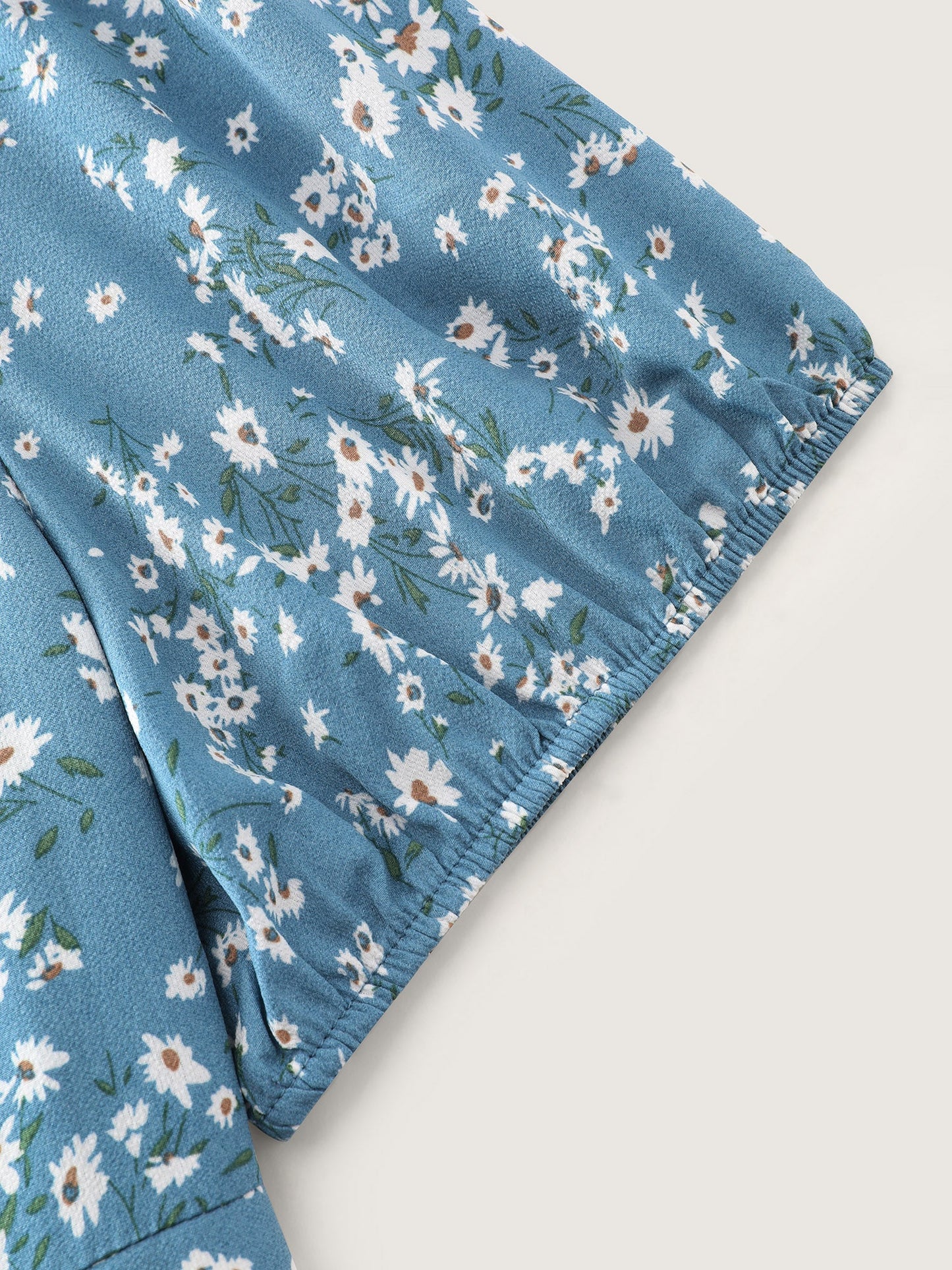 Floral Print Ruched Adjustable Drawstring Hem Midi Dress